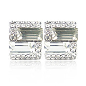 Unieke Alloy Vierkant Cut Crystal Oorstekers (meer kleuren)