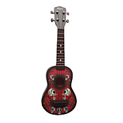 (Gekruiste beenderen) Basswood Sopraan Ukulele met zak / String / Picks