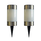 Solaire de LED blanche Lampe rechargeable en plastique Garden Path (2-Pack)