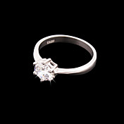 Gorgeous Sterling Sølv Round Cubic Zirconia Ring