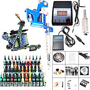 2 Cast Iron Tattoo Gun Kit for Lining and Shading(54 5ml Colors Included)