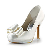 satin stiletto hæl lukket tå / pumper med bowknot party / kveld sko (flere farger)