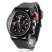 Men's Rubber Analog Quartz Wrist Watch (Black)