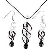 Kvinnors Färgad glasyr Spiral Vaidurya halsband och örhänge