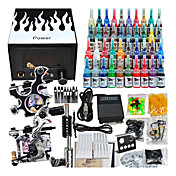 2 Tatoo Guns Kit with LCD Power Supply and 40 Color Ink