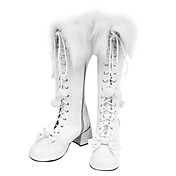 Main blanc en cuir PU 6,3 cm talon haut Bottes Lolita Princesse
