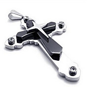 Men's Steel Titanium Cross Pendant(Free Chain)(6.6*3.8*.7CM)