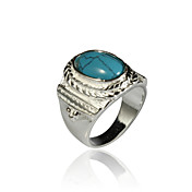 Unique Alloy Oval Imitation Gem Stone Ring