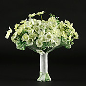 belle ronde vert / jaune bouquet de mariée en satin