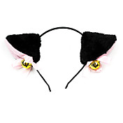 Nero gatto Orecchie Halloween caschetto con Bell Ring (1 pezzo)