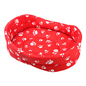 Thickened Dog's Paw Pattern Pet Bed (Red,XS-XL)