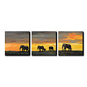 Håndmalet Oil Painting Animal Oversized Landscape Sæt med 3