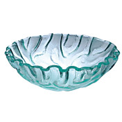 VT5130 Contemporary Tempered Glass Vessel Round Sink With Mounting Ring and Water Drain