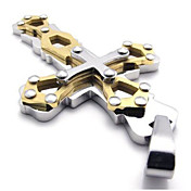 mode kruis stalen hanger (gratis ketting) (7,4 * 3,9 * 0.7cm)