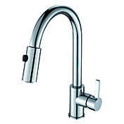 Single Handle Solid Brass Kitchen Faucet- Chrome Finish