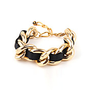 Gorgeous Alloy With Black Ribbon Women's Bracelet