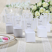 White Chair Favor Box With Place Card Holder (Set of 12)