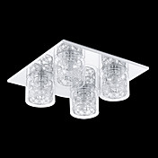25W G9  Glass and Metal Canopy Flush Mount Light with 4 Bulbs