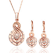 Cyclotron Shaped 18K Gold Jewelry Set With Rhinestone Including Necklace,Earring (More Colors)