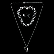 Bijoux Argent magnifiques femmes plaqué ensemble comprenant collier, bracelet, boucles d'oreilles