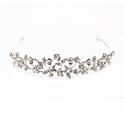 lega di argento strass e perle tiara nuziale