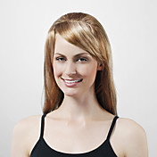 Capless Long Golden Blonde Silky Straight High Quality Synthetic Wig with Side Bang