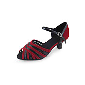 Women's Flocking Latin / Ballroom Dance Performance Shoes With Buckle (More Colors)