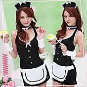 Sexy Gir Black Polyester Maid Suit (2 stk)