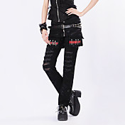 Skull Pattern Black Cotton Punk Lolita Pants
