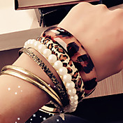 Women's Vintage Leopard Pearl Bracelet