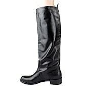 Elegant Leather Low Heel Knee High Boots With Zipper Party / Evening Shoes