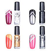 4pcs BK Multi-Color Nail Art Top Coat decorativo polaco (Color 5ml, N º 1, N º 4)