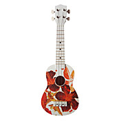 (Lily-Flower) Contrachapado Ukulele Soprano Basswood con / bolso / Cadena de Selecciones