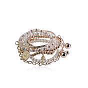 Pearl And Alloy Beads Bracelets Set