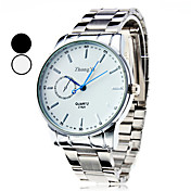 Men's Elegant Steel Analog Quartz Wrist Watch (Assorted Colors)