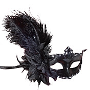 Black Ostrich Hair Princess PVC Party Half-face Mask