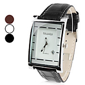 Unisex PU Analoog Quartz polshorloge met kalender (verschillende kleuren)