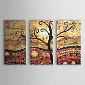 Peinture à l'huile réalisée à la main abstraite sur canevas tendu - Set de 3