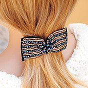 Handmade Shining Crystal Satin 9.5cm Bow Classic Lolita Headdress