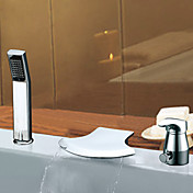 Cachoeira generalizada contemporânea Duas alças Chrome torneira da banheira terminar com Chuveiro