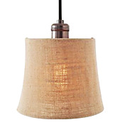 40W E27 Lámpara colgante con pantalla de tela Brown