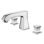 Contemporary Chrome Finish Two Handles Widespread Bathroom Sink Faucet
