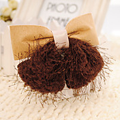 Handmade Brown and Beige Satin and Feather 10cm Bow Sweet Lolita Headdress