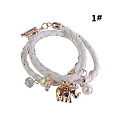 Circular PU Woven Alloy Bracelet