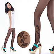 Kvinder Fake Tattoo T-skridtet Sheer Jacquard Strømpebukser