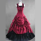 Elegant Sleeveless Floor-length Red Cotton Aristocrat Lolita Dress