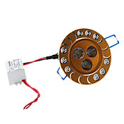 3W 280-310LM 3000-3500K Warm Wit Licht Goud Cover LED plafond lamp (85-265V)