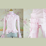 Met lange mouwen Roze Katoenen Prinses Lolita shirt