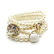 Women's Pearl Layered Bow Bracelet