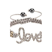 Love Pattern Diamond-studded Weave Bracelet